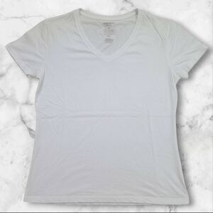 Nine West Soft Spun White Short Sleeve Shirt Size Medium